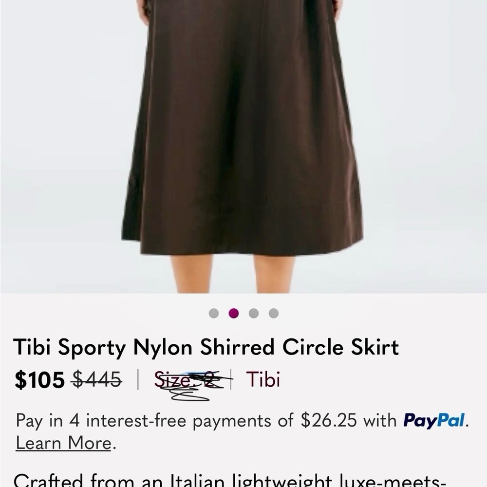 Tibi A-Line Nylon Skirt - Brown